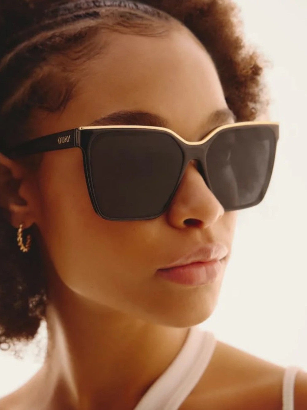 Quay Level Up Australia Black Sunglasses with Gold Trim